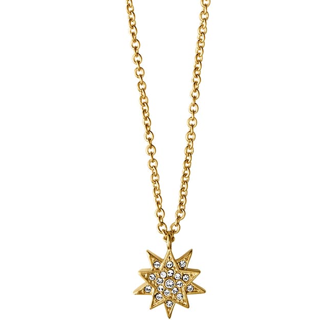Dyrberg Kern Gold Star Pendant Necklace with Swarovski Crystals