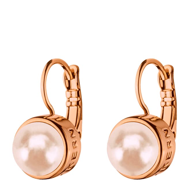 Dyrberg Kern Rose Gold Huggie Earrings with Swarovski Crystals