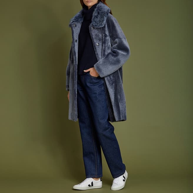 Max and Zac London Clear Blue Cocoon Coat
