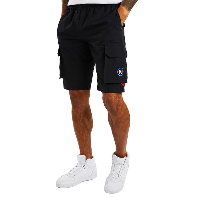Nautica Black Logo Double Layer Shorts