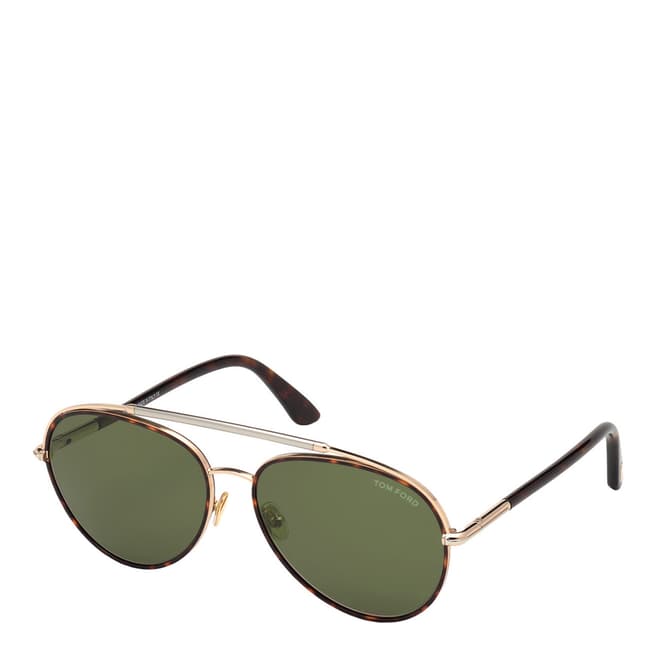 Tom Ford Men's Dark Havana/Green Tom Ford Sunglasses 62mm