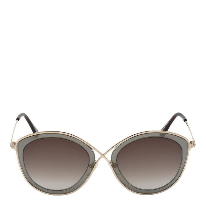 Tom Ford Women's Gold And Grey/Brown Tom Ford Sunglasses 55mm