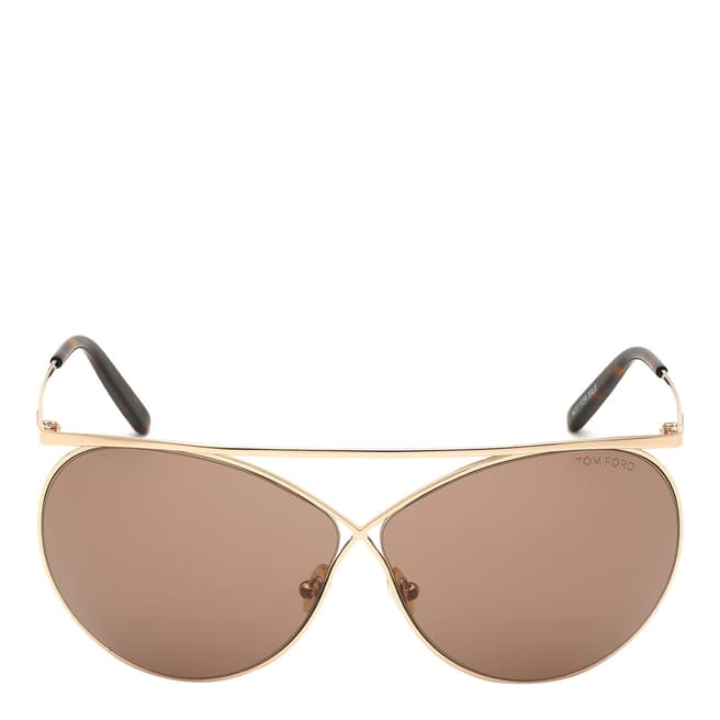 Tom Ford Women's Shiny Rose Gold/Brown Tom Ford Sunglasses 67mm
