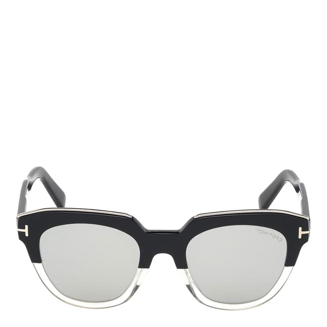 Tom Ford Women's Black Crystal/Grey Mirrored Tom Ford Sunglasses 51mm