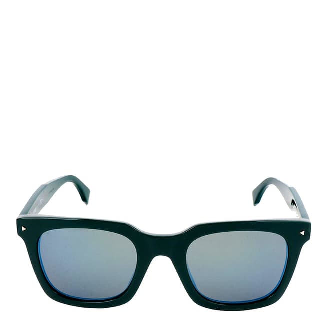 Fendi Men's Green/Khaki Mirror Blue Fendi Sunglasses 49mm