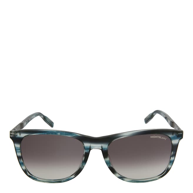Montblanc Men's Blue Ruthenium Grey Montblanc Sunglasses 55mm