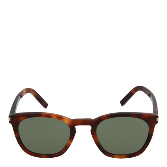 Saint Laurent Unisex Havana Green Sunglasses 50mm