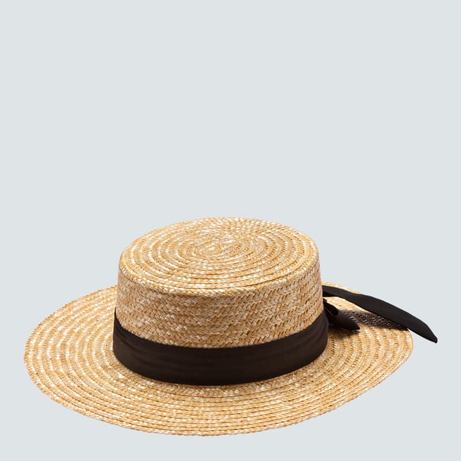 N°· Eleven Cream Woven Straw Boater Hat 