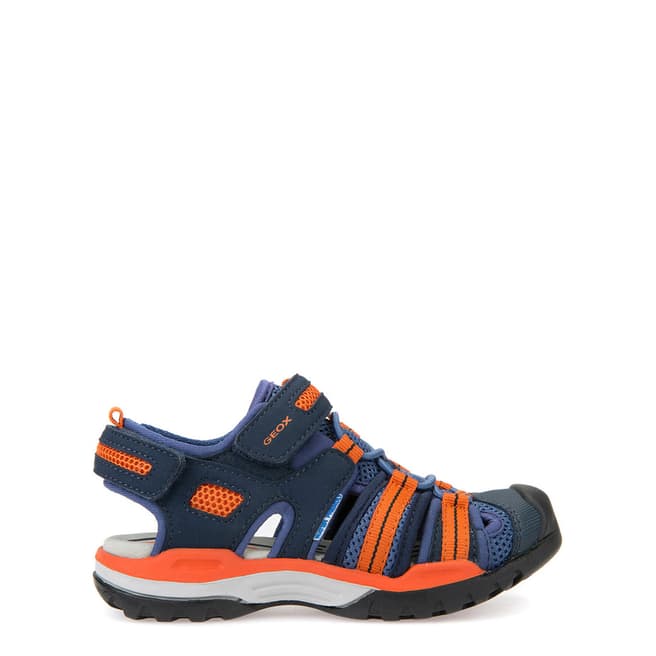 Geox Boy's Navy/Orange Borealis Sandals