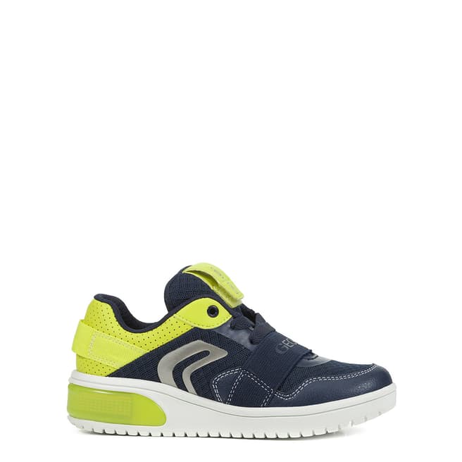 Geox Boy's Navy/Lime Xled Sneakers