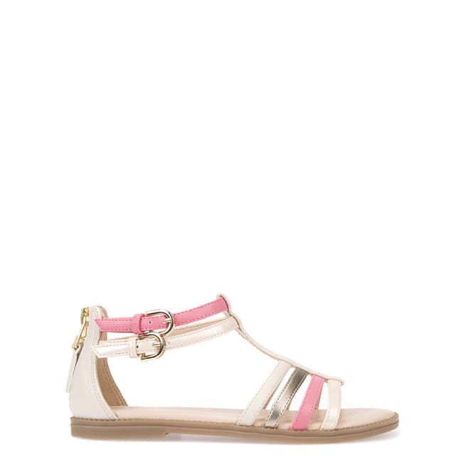 Geox Girl's Light Beige/Coral Karly Sandals
