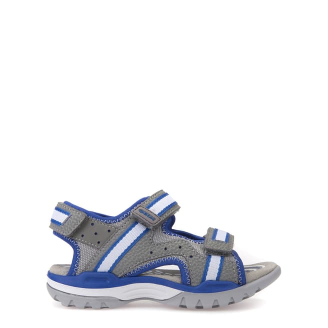 Geox Boy's Grey/Royal Borealis Sandals