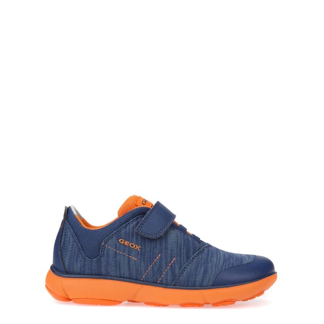 Geox Boy's Navy/Orange Nebula Sneakers