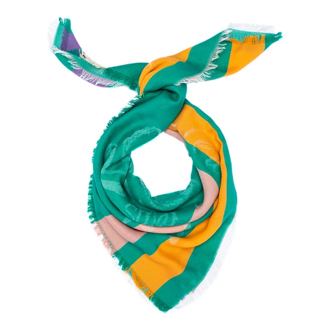 Vivienne Westwood Green Mirror The World Square Scarf
