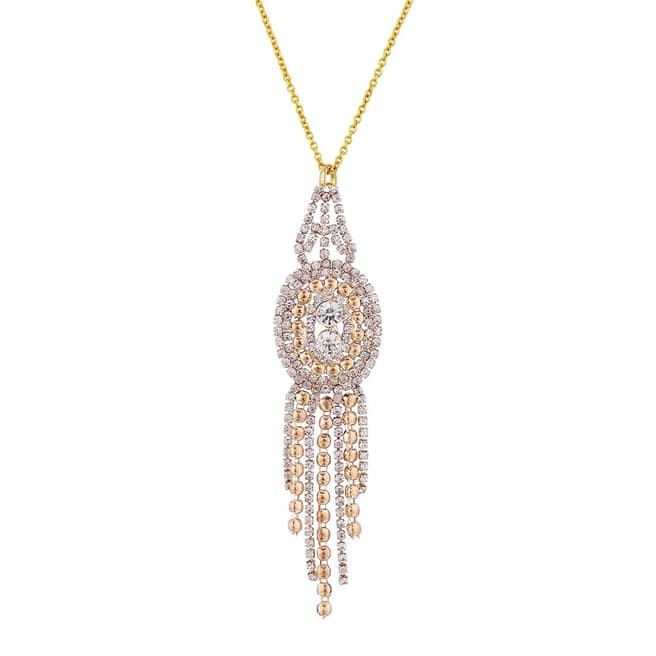 Liv Oliver 18K Gold Plated Crystal Chandelier Drop Necklace