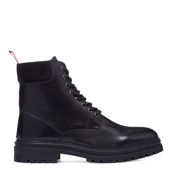 Kurt Geiger Black Leather Force Chunky Lace Up Boots