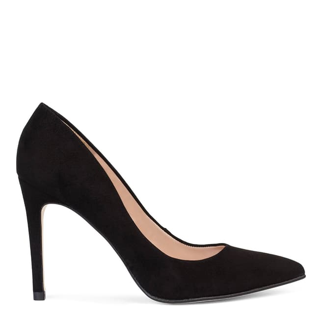 Paco Gil Black Suede Iris Court Shoes