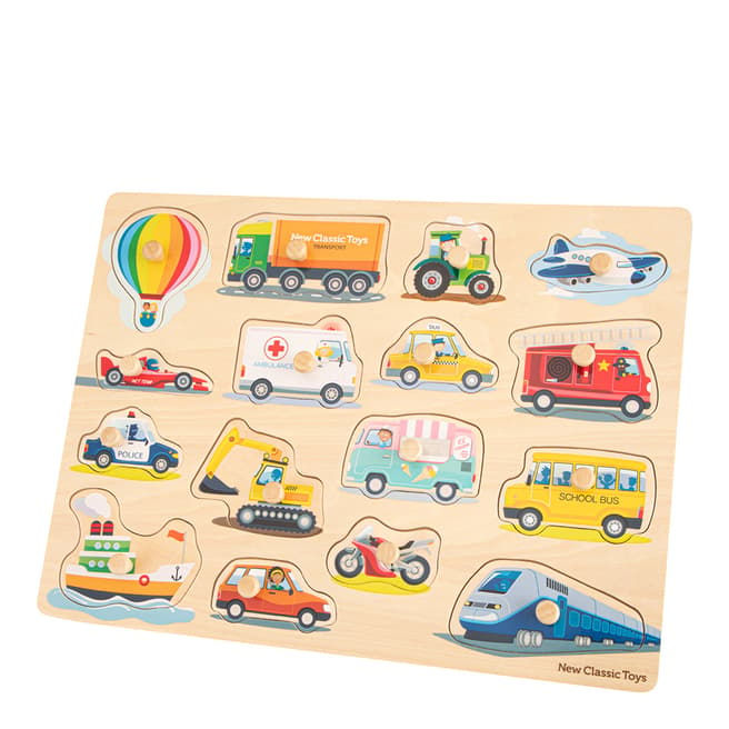 New Classic Toys 16 Piece Transport Peg Puzzle