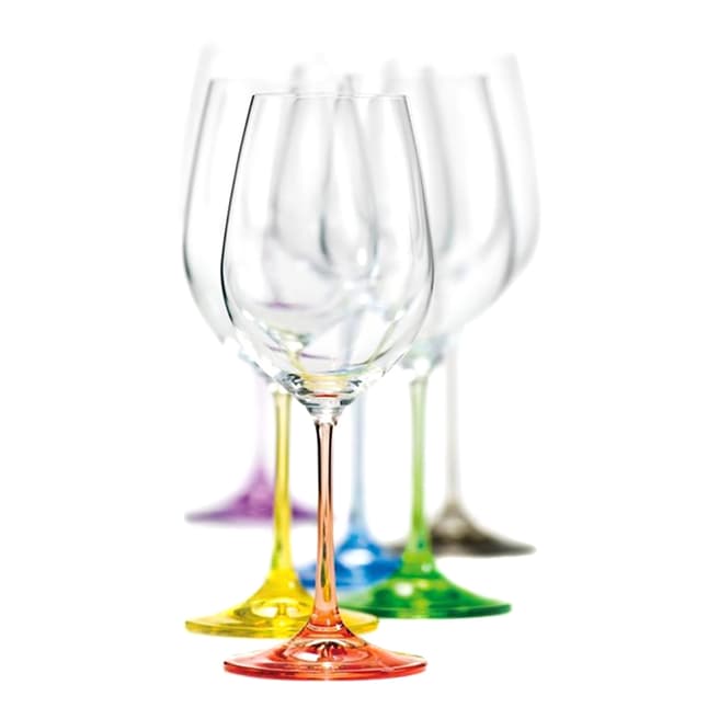 Royal Bohemia Crystal Set of 6 Rainbow White Wine Glasses, 350ml