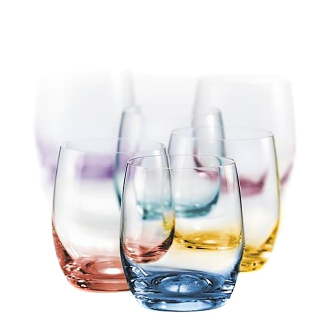 Royal Bohemia Crystal Set of 6 Spectrum Tumbler Glasses, 300ml