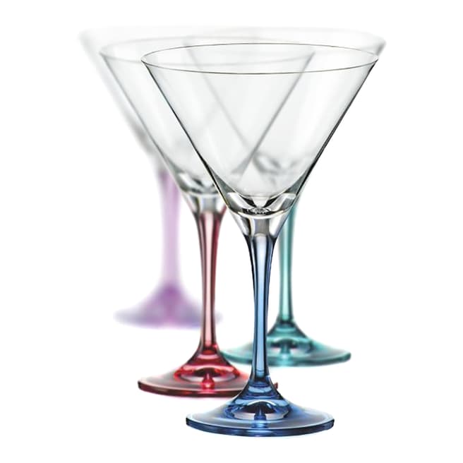 Royal Bohemia Crystal Set of 4 Spectrum Martini Glasses, 290ml