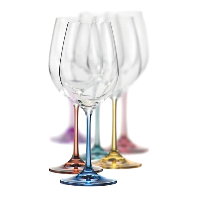 Royal Bohemia Crystal Set of 6 Spectrum White Wine Glasses, 350ml