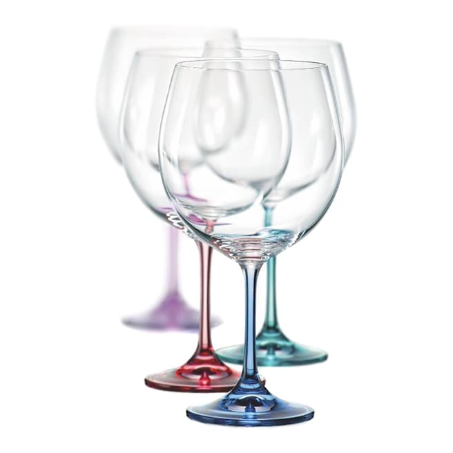 Royal Bohemia Crystal Set of 4 Spectrum Burgundy Glasses, 820ml