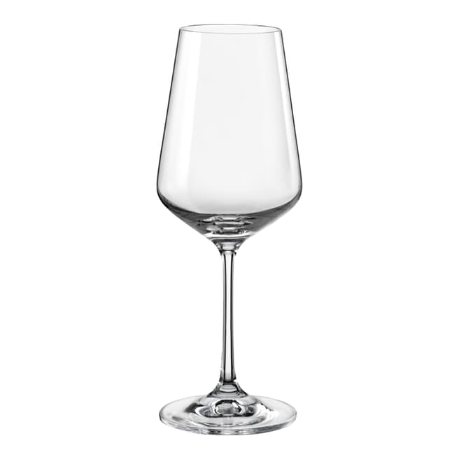 Royal Bohemia Crystal Set of 6 Sandra White Wine Glasses, 350ml