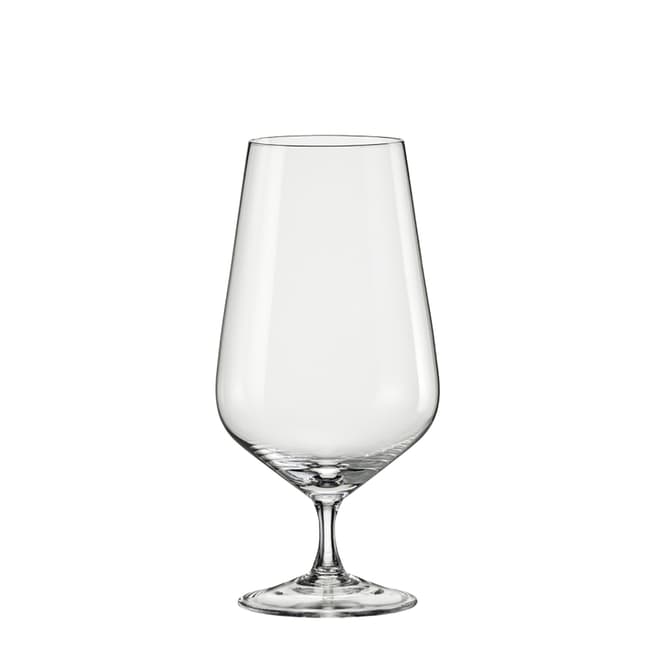 Royal Bohemia Crystal Set of 6 Sandra Footed Beer Glasses 540ml