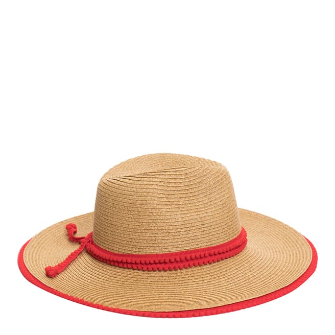 Pia Rossini Natural/Red Kian Hat