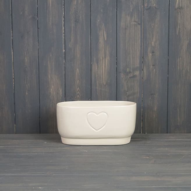The Satchville Gift Company Oval Cream Heart Trough