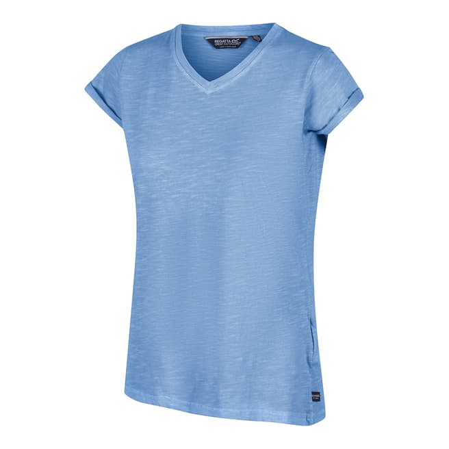 Regatta Blue V-Neck Cotton T-Shirt