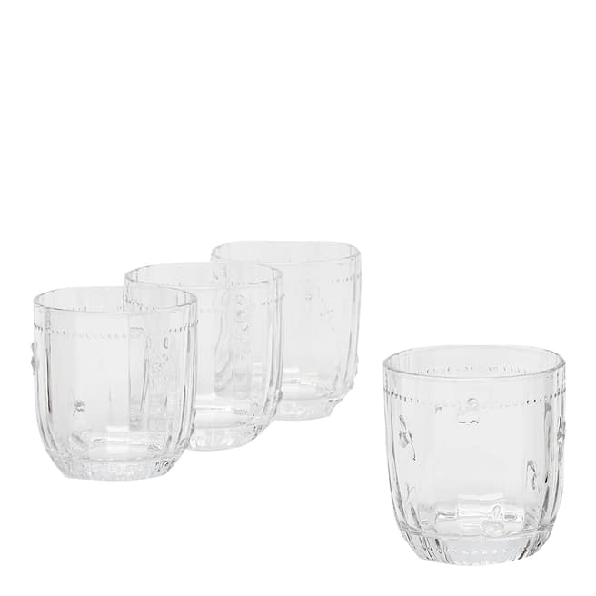 Joules Set of 4 Bee Glass Tumblers