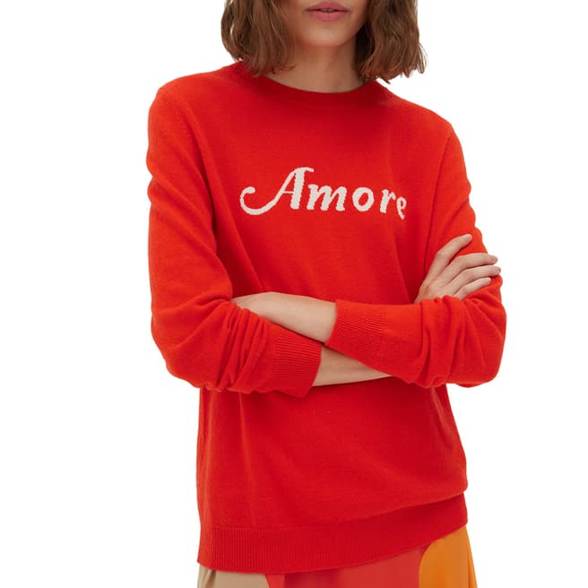 Chinti and Parker Red Amore Wool Cashmere Blend Jumper 