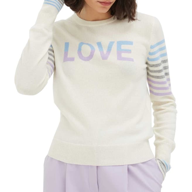 Chinti and Parker Multi Love Stripe Wool/Cashmere Blend Jumper