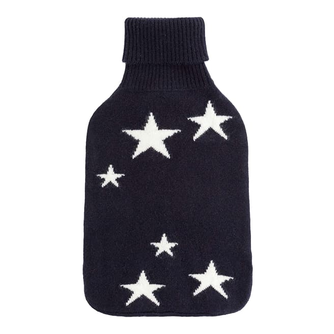 Chinti and Parker Navy Classic Star Hot Water Bottle