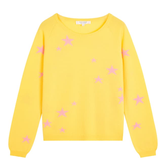 Chinti and Parker Yellow Classic Star Light Cashmere Jumper