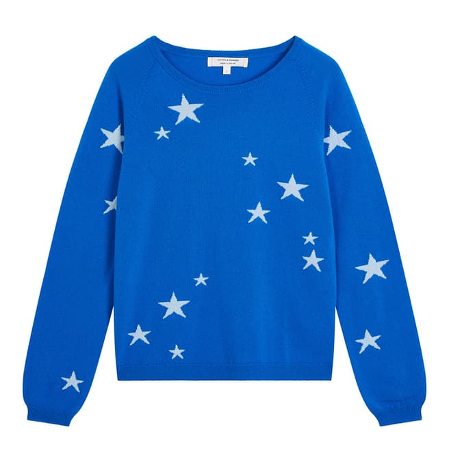 Chinti and Parker Royal Blue Classic Star Cashmere Jumper