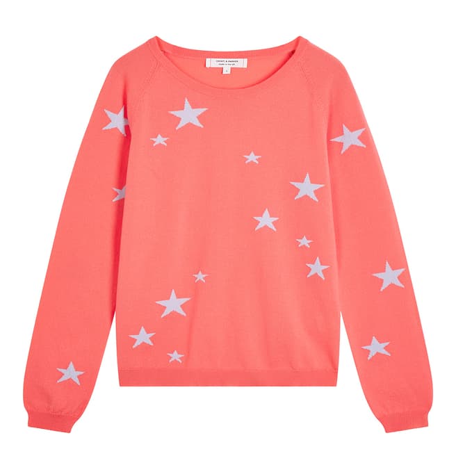 Chinti and Parker Coral Classic Star Cashmere Jumper