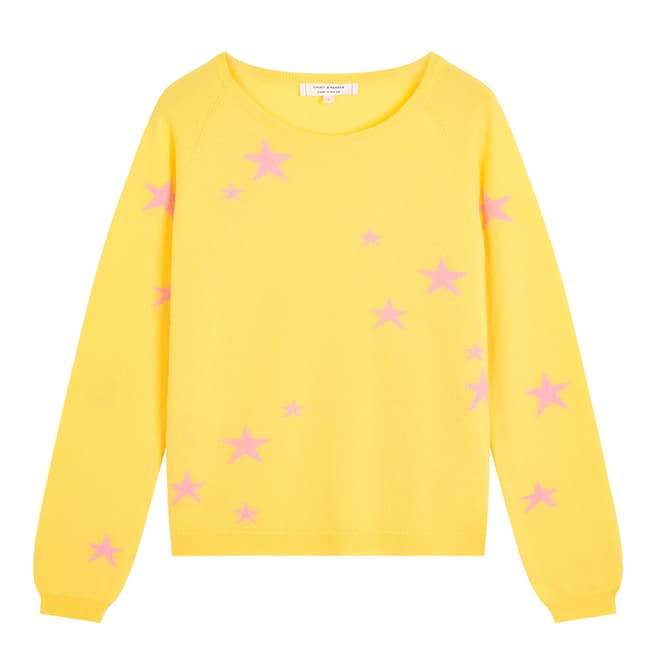 Chinti and Parker Yellow Classic Star Cashmere Jumper