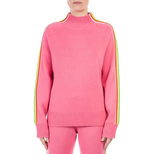 Chinti and Parker Pink Multi Stripe Wool/Cashmere Blend Jumper
