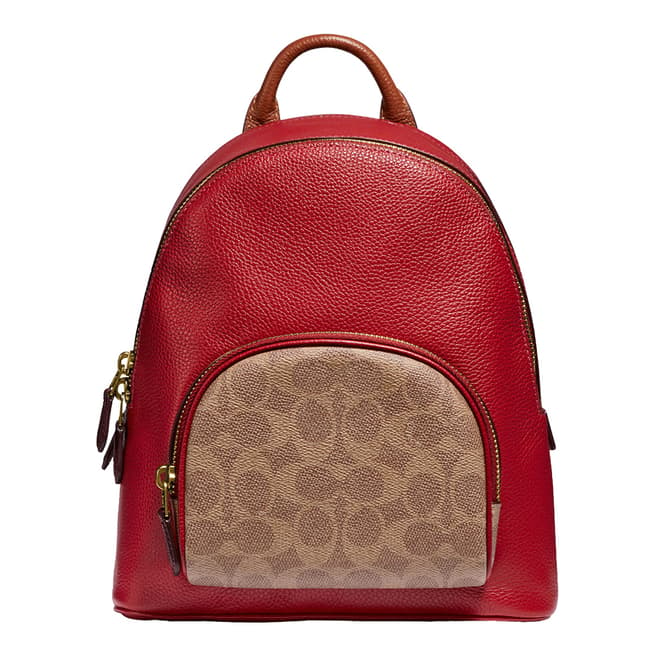 Coach Red Apple Tan Signature Carrie 23 Backpack