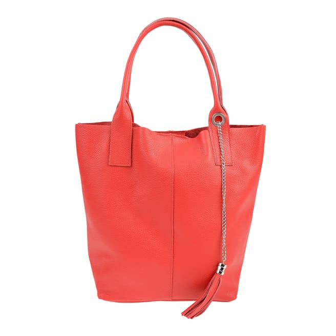 Carla Ferreri Red Leather Shoulder Bag
