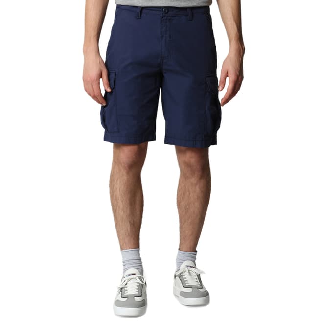Napapijri Navy Cotton Cargo Shorts