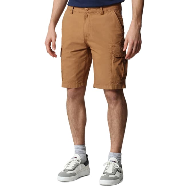 Napapijri Light Brown Cotton Cargo Shorts