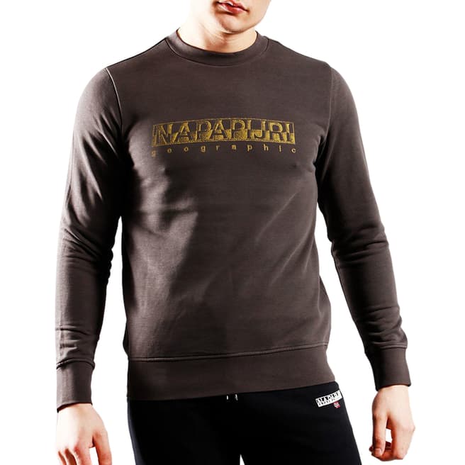 Napapijri Grey Cotton Logo Sweatshirt