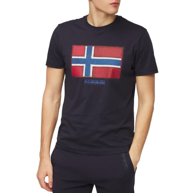 Napapijri Navy Cotton Logo T-Shirt
