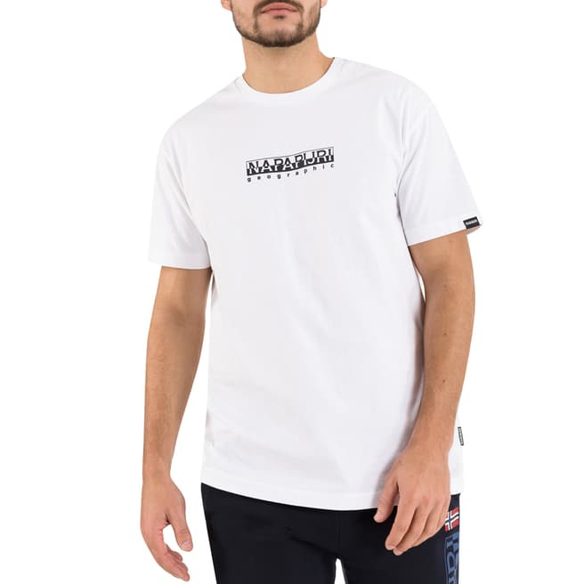 Napapijri White Cotton Logo T-Shirt