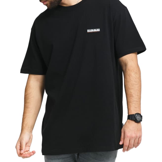 Napapijri Black Cotton Logo T-Shirt