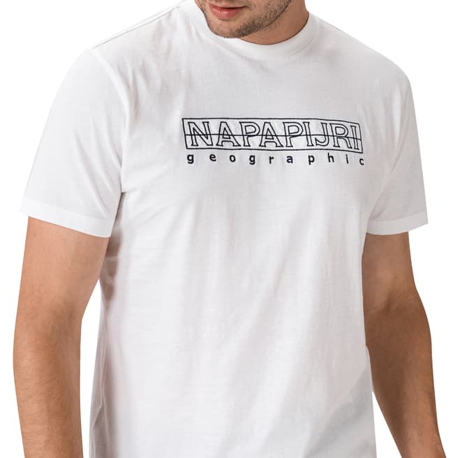 Napapijri White Cotton Logo T-Shirt